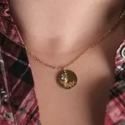 Breloque pierre naissance oxyde zirconium 6mm Décembre Acier inox 304L Doré - Blue