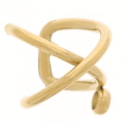 Bague d'oreille croisée 10 mm pour oreille gauche - Acier inoxydable 304 Doré x1