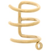 Bague d'oreille triple fils 11 mmpour oreille gauche Acier inoxydable 304 Doré x1