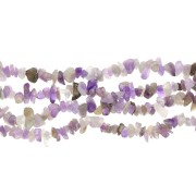 Perles chips 8 - 11 mm en pierre gemme teintée - Amethyste x 80 cm
