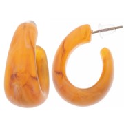 Créoles larges 27 mm en résine translucide - Marbré Abricot x2