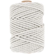 Gris Clair Chiné - Bobine de cordon en coton pour macramé 5 mm - Gris Twist x50m Bobine de cordon en coton pour macramé 5 mm - Gris Twist x50m
