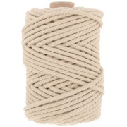 Beige - Bobine de cordon en coton pour macramé 5 mm - Beige x50m Bobine de cordon en coton pour macramé 5 mm - Beige x50m