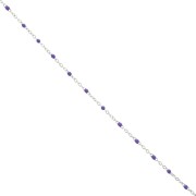 Chaîne avec perles en résine époxy 2 mm - Acier inox 304 - Violet foncé x1m
