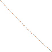 Chaîne avec perles en résine époxy 2 mm - Acier inox 304 - Orange x1m