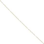 Chaîne maille Fantaisie et résine époxy 1.5 mm - Acier inox 304 Doré - Blanc x1m