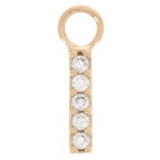 Breloque barre 12x2 mm avec oxyde de zirconium - Plaqué or 3 microns - Crystal x1