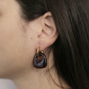 Pendentif trapèze en résine opaque 23x21 mm - Violet clair x1