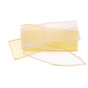 Ruban de soie 25 mm - Tie and dye - Ecru - Crème - Jaune clair x85cm