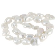Perle d'eau douce Keshi baroque irrégulière - 10 à 14 mm - Grade AAA - Blanc x1