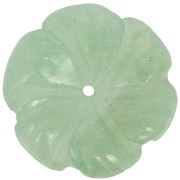 Pendentif fleur 20 mm en pierre gemme - Aventurine x1