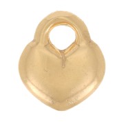 Breloque coeur - 9x8 mm en Argent 925 Doré à l'or fin x1