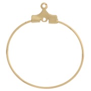 Supports boucles d'oreilles - Créoles à décorer 25mm - 1 trou - Doré x2