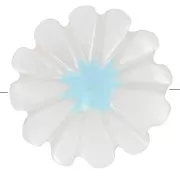 Perle fleur marguerite 12 mm en nacre - Blanc - Bleu x1