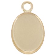 Pendentif ovale pour cabochon fond plat 10x8 mm - Gold filled (or laminé) x1
