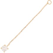 Pendentif chainette 43x4 mm avec oxyde de Zirconium - Plaqué Or 3 microns x1