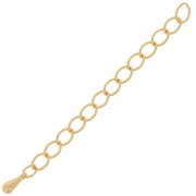 Chainette d'extension maille Rombo 60 mm avec petite goutte - Doré x1
