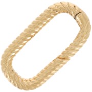 Fermoir ovale mousqueton 17x9 mm effet torsadé - Plaqué Or 3 microns x1