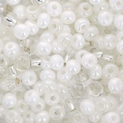 Preciosa Perles rocailles 6/0 4 mm - Mix White - Crystal x20g