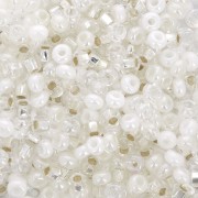 Preciosa Perles rocailles 8/0 3 mm - Mix White - Crystal x20g