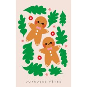 Cartes à bijoux - cartes de remerciements - Joyeuses Fêtes motif Pain d'épice x10