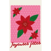 Cartes à bijoux - cartes de remerciements - Joyeuses Fêtes - Rose - Rouge x10
