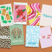Cartes à bijoux - cartes de remerciements - For You - Vieux rose - Vert sauge x10