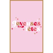 Cartes à bijoux - cartes de remerciements - Joyeuses Fêtes - Rose - Marron x10