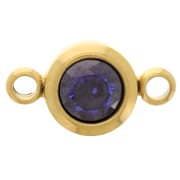 Intercalaire pierre de naissance 6 mm CZ Septembre - Acier inox 304L Doré - Saphir