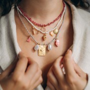 Pompon imitation coton 12 mm avec attache perle - Doré - Rose Vintage x1