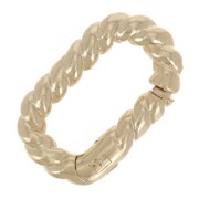 Fermoir ovale mousqueton 12x7 mm effet torsadé - Plaqué Or 3 microns x1