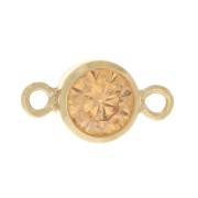 Intercalaire rond 4.5mm oxyde de Zirconium - Champagne - Gold filled (or laminé)