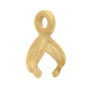 Attache pendentif - bélière 8x3 mm - motif feuille - Plaqué Or 3 microns x1