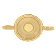 Intercalaire rond avec résine époxy 17.5x9 mm Doré à l'or fin - Pailleté Argenté