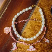 Cordon en coton tressé 3 mm - fabrication Française - Multi rose - Gris x1m