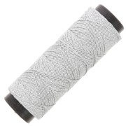 Fil plat en polyester ciré Slam Cord pour micro macramé 0.8 mm - Argenté x100m
