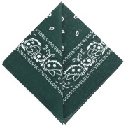Vert Sapin - Bandana 100% coton - motif Cachemire - Vert sapin x1 Bandana 100% coton - motif Cachemire - Vert sapin x1