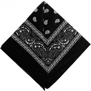 Noir - Bandana 100% coton - motif Cachemire - Noir x1 Bandana 100% coton - motif Cachemire - Noir x1