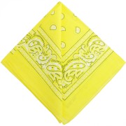 Jaune Citron - Bandana 100% coton - motif Cachemire - Jaune citron x1 Bandana 100% coton - motif Cachemire - Jaune citron x1