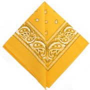Jaune foncé - Bandana 100% coton - motif Cachemire - Jaune foncé x1 Bandana 100% coton - motif Cachemire - Jaune foncé x1