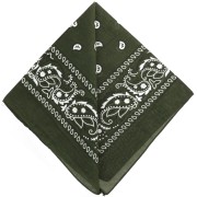 Kaki - Bandana 100% coton - motif Cachemire - Kaki x1 Bandana 100% coton - motif Cachemire - Kaki x1