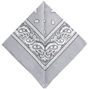 Gris Clair - Bandana 100% coton - motif Cachemire - Gris clair x1 Bandana 100% coton - motif Cachemire - Gris clair x1