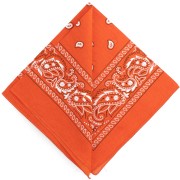 Orange - Bandana 100% coton - motif Cachemire - Orange x1 Bandana 100% coton - motif Cachemire - Orange x1
