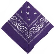 Violet Foncé - Bandana 100% coton - motif Cachemire - Violet foncé x1 Bandana 100% coton - motif Cachemire - Violet foncé x1