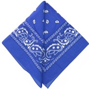 Bleu Royal - Bandana 100% coton - motif Cachemire - Bleu royal x1 Bandana 100% coton - motif Cachemire - Bleu royal x1