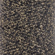 Cordon en coton tressé 3 mm - fabrication Française - Noir - Doré x1m