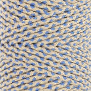 Bobine cordon en coton tressé 2.5mm fabrication Française -Beige, Bleu, Doré x100m