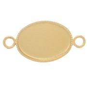 Intercalaire serti pour cabochon ovale fond plat 14x10 mm Doré x1