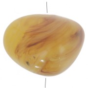 Perles nuggets en résine translucide 12x15 mm - Ambre clair marbré x6