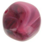 Perles rondes irrégulières 15 mm en résine translucide - Grenat marbré x4